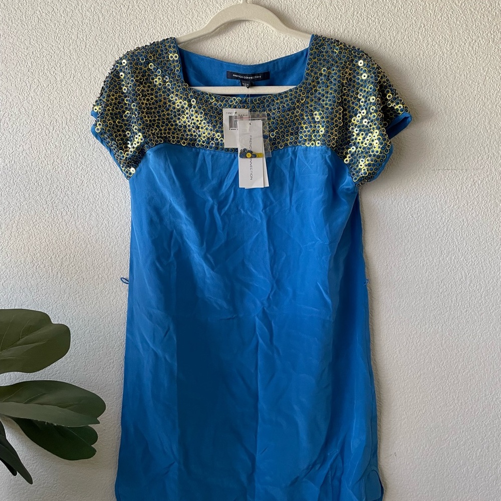 NWT FRENCH CONNECTION 100% silk long shirt